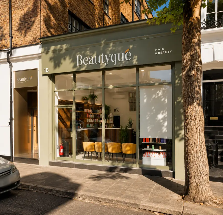 Beautyque Hair and Beauty salon storefront in London